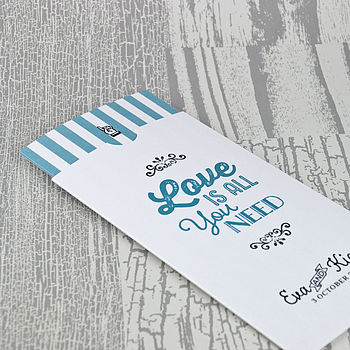 'Love Is All You Need' Wedding Invitation, 3 of 12