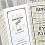 Vintage Typography Wallet Wedding Invitation, thumbnail 5 of 11