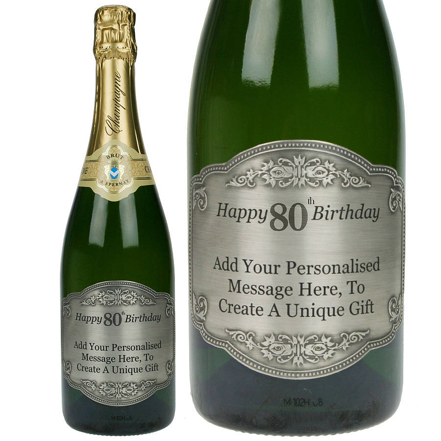Personalised Classic 80th Birthday Champagne By
