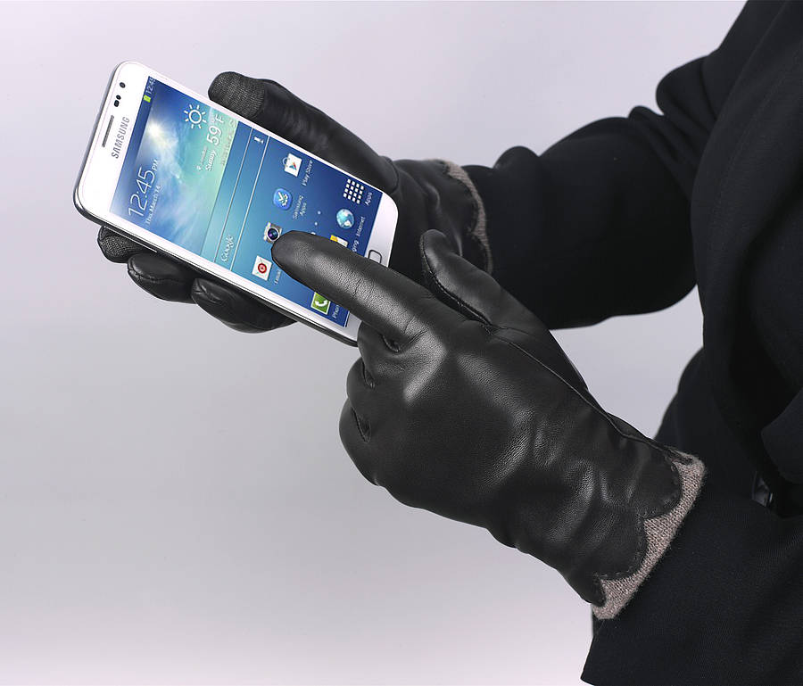 women's leather touchscreen gloves