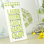 'Laugh, Drink, Smile' Wedding Invitation, thumbnail 10 of 12