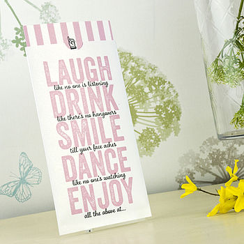 'Laugh, Drink, Smile' Wedding Invitation, 11 of 12