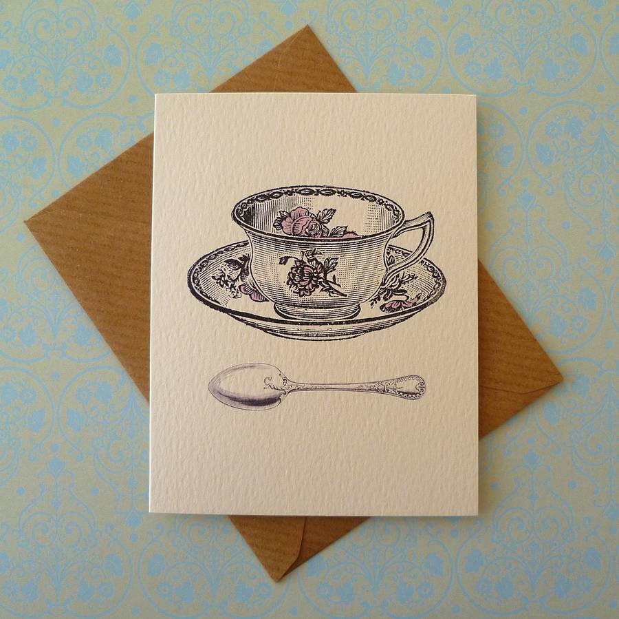 Set Of Three Teacup Mini Notecards By arbee