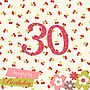 Floral 30th Birthday Card With Crystal Gem, thumbnail 2 of 2