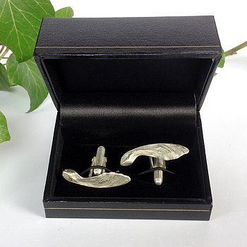 Sterling Silver Sycamore Seed Cufflinks, 3 of 3