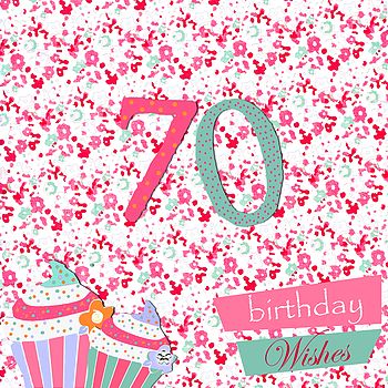 70th Happy Birthday Card With Crystal Gem, 2 of 2