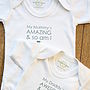 'Awesome And So Am I' Cotton Babygrow, thumbnail 1 of 5
