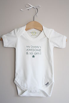 'Awesome And So Am I' Cotton Babygrow, 2 of 5