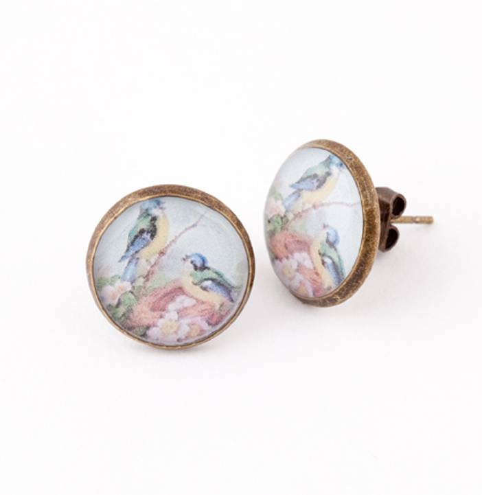 resin spring birds stud earrings by artysmarty | notonthehighstreet.com