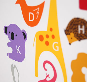 Personalised Children's Animal Alphabet Print, 5 of 6