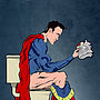 Superhero On The Toilet Print, thumbnail 3 of 3