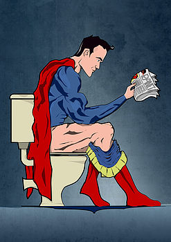 Superhero On The Toilet Print, 3 of 3
