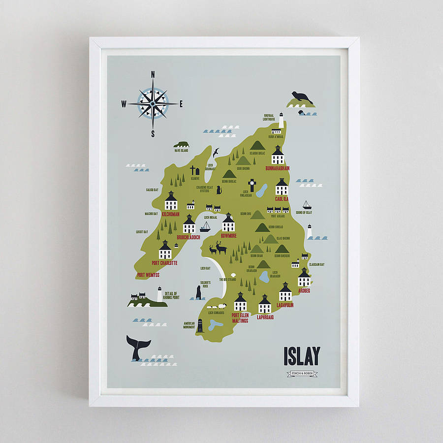 Map Of Islay Whisky Distilleries Print, 1 of 3