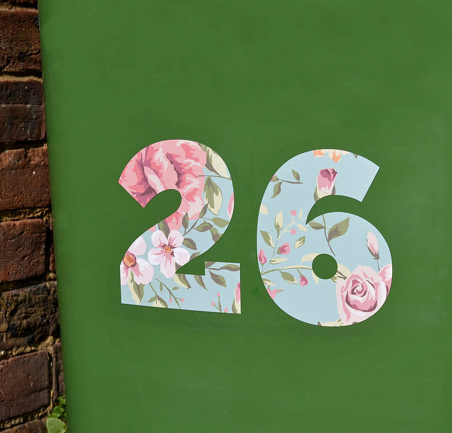 floral wheelie bin number stickers by oakdene designs