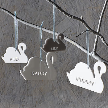 Personalised Swan Family Decoration, 3 of 9
