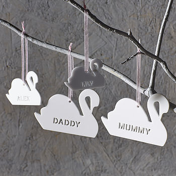 Personalised Swan Family Decoration, 2 of 9