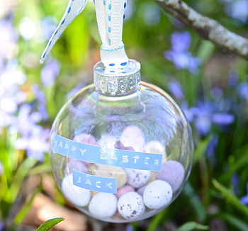 Personalised Easter Egg Filled Bauble, 2 of 5