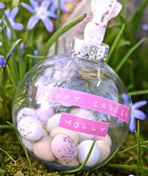 Personalised Easter Egg Filled Bauble, 3 of 5