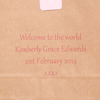 New Baby Girl Personalised Gift Bag, 2 of 3