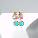 Faceted Glass Double Drop Earrings By Evy Designs | notonthehighstreet.com