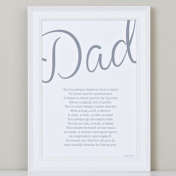 My Dad Poem Print By Bespoke Verse | notonthehighstreet.com