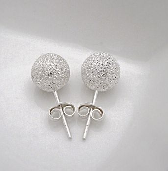 Sterling Silver Ball Stud Earrings, 2 of 3