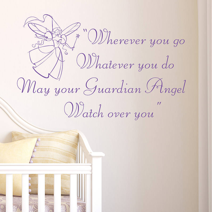 Guardian Angel Wall Sticker Quote, 1 of 5