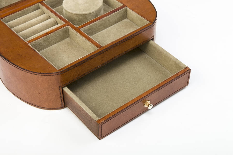leather vintage jewellery box by life of riley