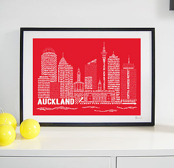 Auckland Skyline Typography Print, 5 of 7