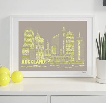Auckland Skyline Typography Print, 6 of 7