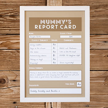 Personalised Mummy / Mum Report Card, 7 of 9