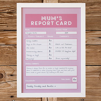 Personalised Mummy / Mum Report Card, 8 of 9