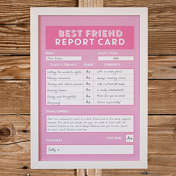 Personalised Best Friend Report Card, 8 of 9