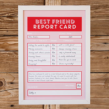 Personalised Best Friend Report Card, 9 of 9