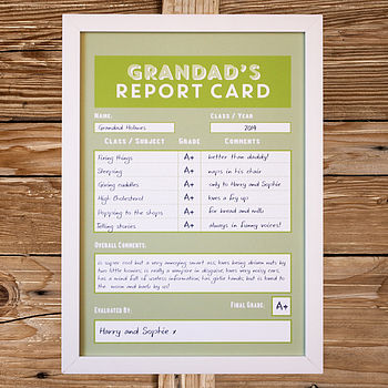 Personalised Grandad / Grandpa Report Card, 11 of 11