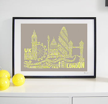 London Skyline Typography Print, 7 of 10