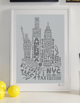 New York Skyline Typography Print, 6 of 8