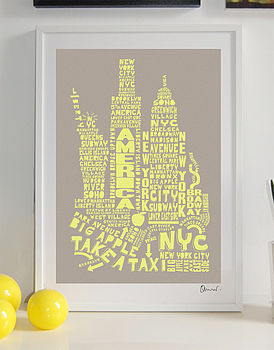 New York Skyline Typography Print, 7 of 8