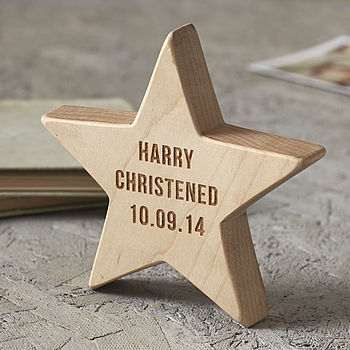 Personalised Christening Wooden Star Keepsake, 6 of 7