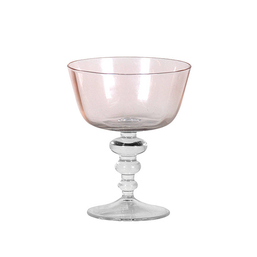 vintage pink dessert goblet by dibor