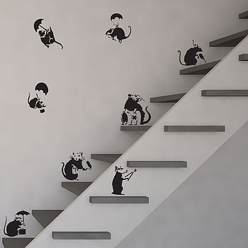 Banksy Rats Wall Art Decal Pack, 3 of 5