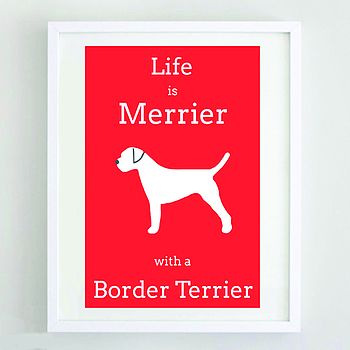 'Life Is Merrier With A Border Terrier' Print, 2 of 2