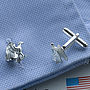 Eagle Cufflinks In Sterling Silver, thumbnail 1 of 2