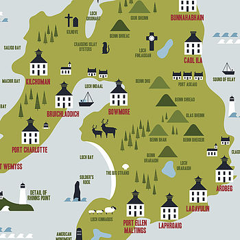 Map Of Islay Whisky Distilleries Print, 3 of 3
