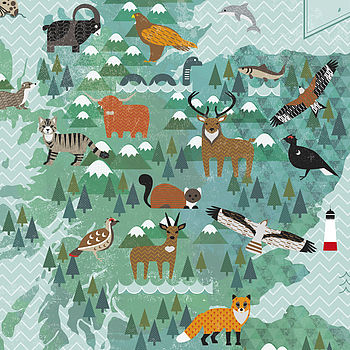 Wildlife Map Of Scotland Print, 3 of 5