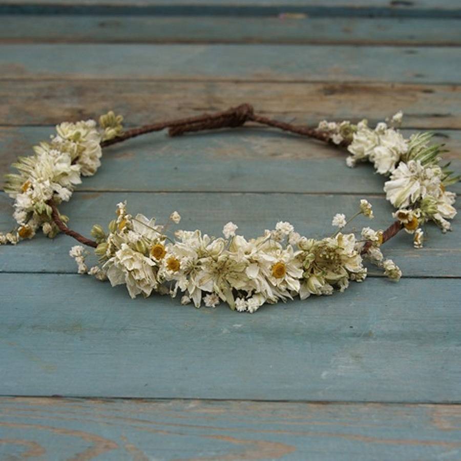 wild meadow dried flower hair crown by the artisan dried flower company