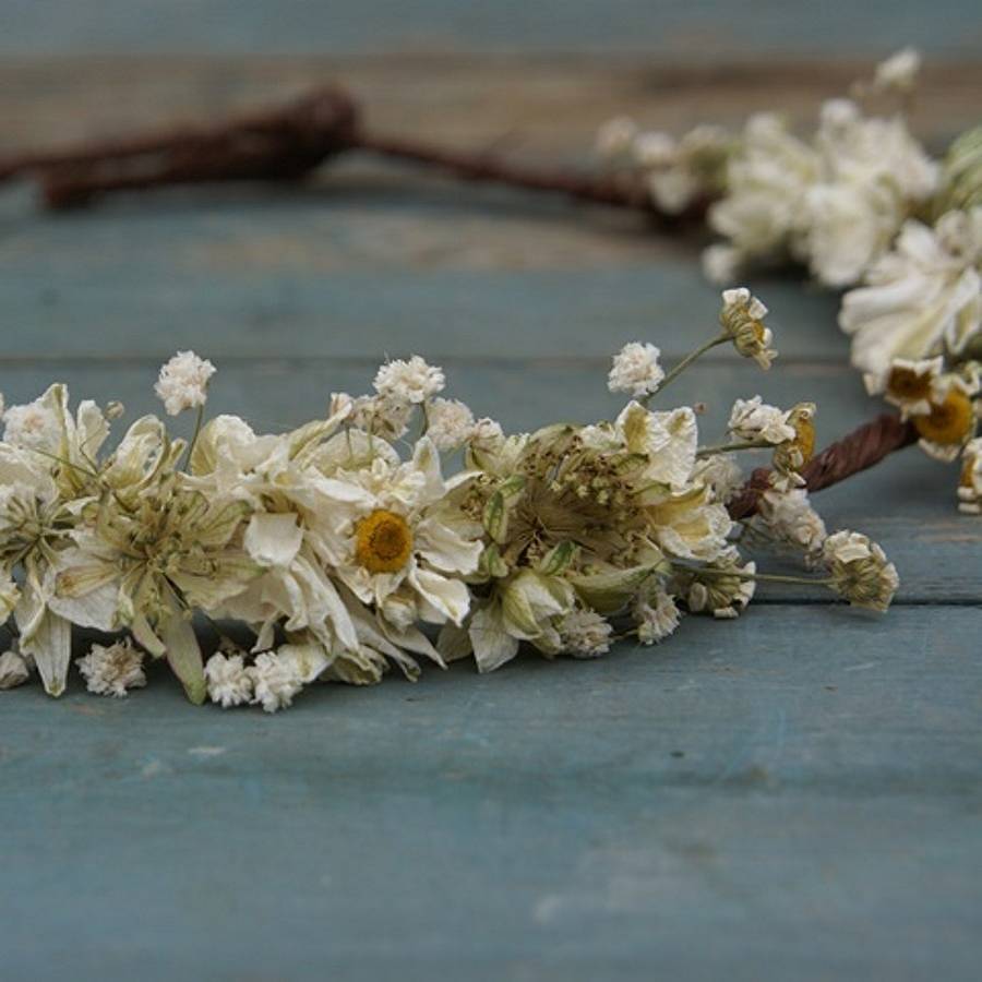 wild meadow dried flower hair crown by the artisan dried flower company
