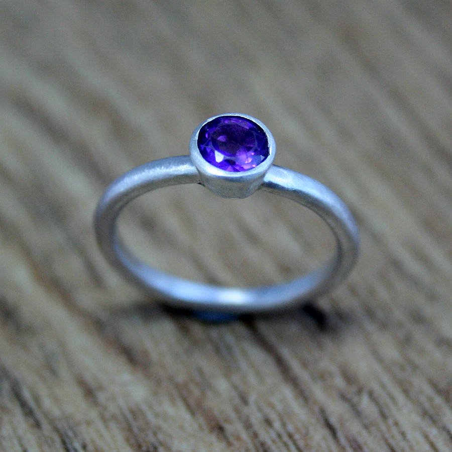 Amethyst Gemstone Silver Stacking Ring By Victoria Jarman ...