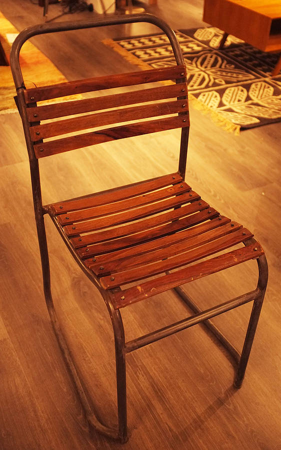vintage iron and wood slated chairs by cambrewood | notonthehighstreet.com