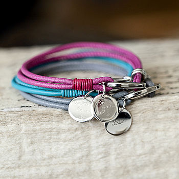 Soft Leather Bracelet With Personalised Charm, 3 of 6